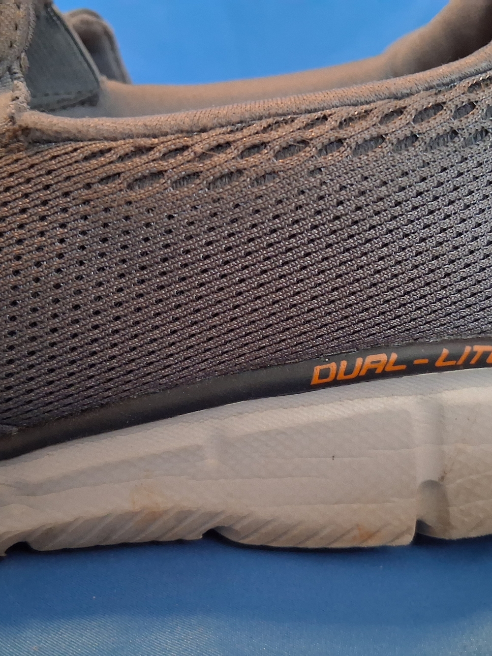 SKECHERS Dual-Lite Men’s Gray Mesh Slip-On Low Top Athletic Sneaker Pre-Owned - Picture 4 of 5